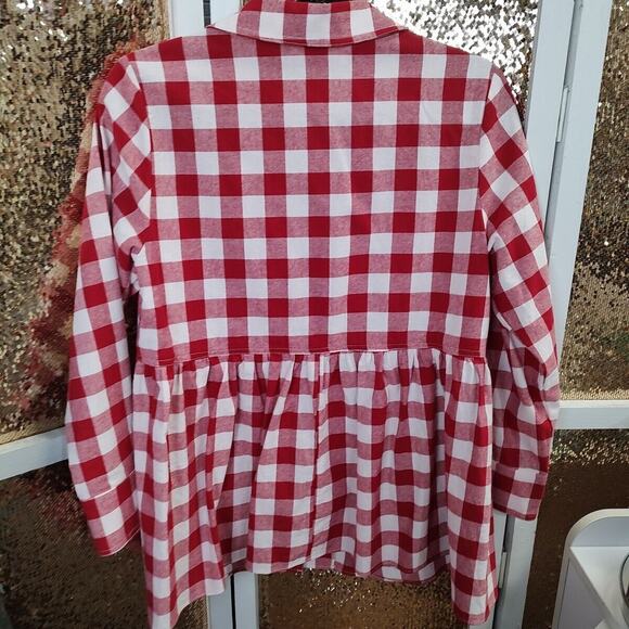 Pomander Place | NEW Apple Red Gingham Scarlett Long Sleeve Button Down Size S - Picture 13 of 15